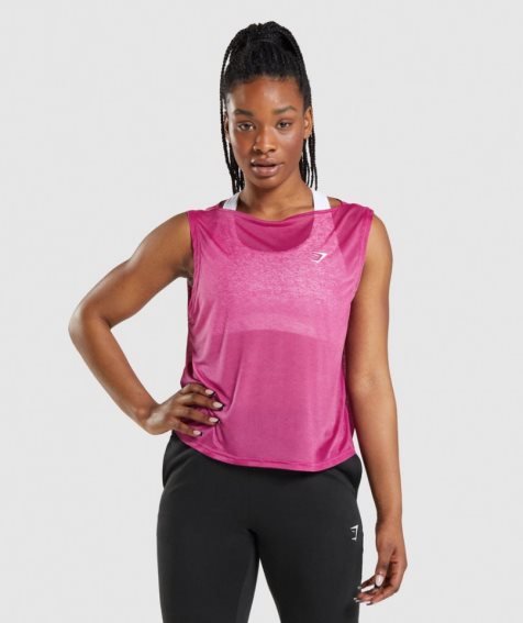 Women's Gymshark Training Oversized Tanks Pink | NZ 0MEIBQ